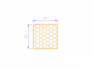 Silicone Profile PSE0,251717 - type format Sponge Square - regular shape