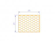 Silicone Profile PSE0,252520 - type format Sponge Rectangle - regular shape