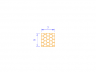 Silicone Profile PSE0,390909 - type format Sponge Square - regular shape