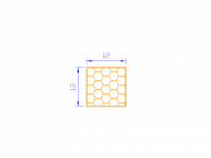 Silicone Profile PSE0,391212 - type format Sponge Square - regular shape
