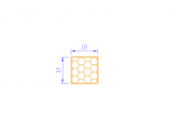 Silicone Profile PSE0,531010 - type format Sponge Square - regular shape