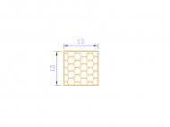 Silicone Profile PSE0,531313 - type format Sponge Square - regular shape