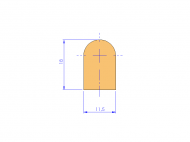 Silicone Profile PSEH91980 - type format D - irregular shape