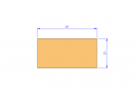 Silicone Profile PSTR500400200 - type format Rectangle - regular shape