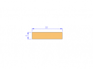 Silicone Profile PSTR600220050 - type format Rectangle - regular shape