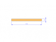 Silicone Profile PSTR601100080 - type format Rectangle - regular shape