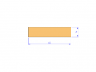 Silicone Profile PSTR700600140 - type format Rectangle - regular shape