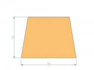 Silicone Profile PSWH60H95366C - type format Trapezium - irregular shape