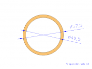 Silicone Profile TS5057,549,5 - type format Silicone Tube - tube shape