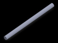 Perfil de Silicona CS4006,5 - formato tipo Cordón - forma de tubo