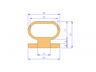 Perfil de Silicona P11185L - formato tipo Lampara - forma irregular