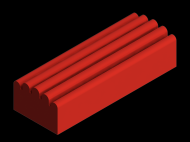 Perfil de Silicona P156B - formato tipo D - forma irregular