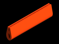 Perfil de Silicona P1740 - formato tipo U - forma irregular