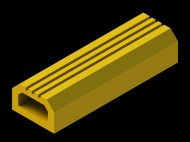 Perfil de Silicona P37L - formato tipo D - forma irregular
