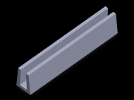 Perfil de Silicona P577 - formato tipo U - forma irregular