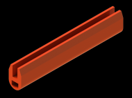 Perfil de Silicona P603D - formato tipo U - forma irregular