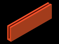 Perfil de Silicona P809B - formato tipo U - forma irregular