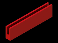 Perfil de Silicona P872AF - formato tipo U - forma irregular