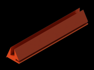 Perfil de Silicona P92012B - formato tipo U - forma irregular
