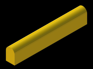 Perfil de Silicona P924C - formato tipo D - forma irregular