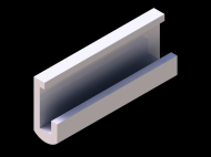 Perfil de Silicona P965AV - formato tipo U - forma irregular