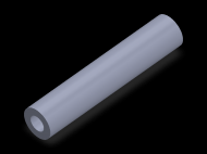 Perfil de Silicona TS802010 - formato tipo Tubo - forma de tubo