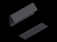 Silicone Profile P1751 - type format Lipped - irregular shape