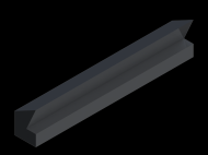 Silicone Profile P2108 - type format Lipped - irregular shape