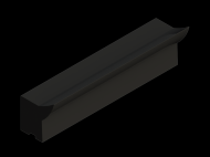 Silicone Profile P2222K - type format Lipped - irregular shape
