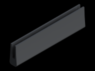 Silicone Profile P2222O - type format U - irregular shape
