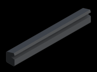Silicone Profile P2731 - type format Lipped - irregular shape