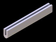 Silicone Profile P40634 - type format U - irregular shape