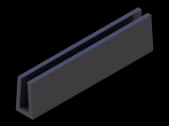 Silicone Profile P40965A - type format U - irregular shape