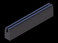 Silicone Profile P41I - type format U - irregular shape