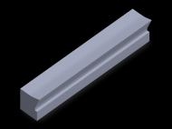 Silicone Profile P59C - type format Lipped - irregular shape