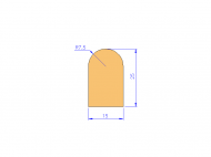 Silicone Profile P94781B - type format D - irregular shape