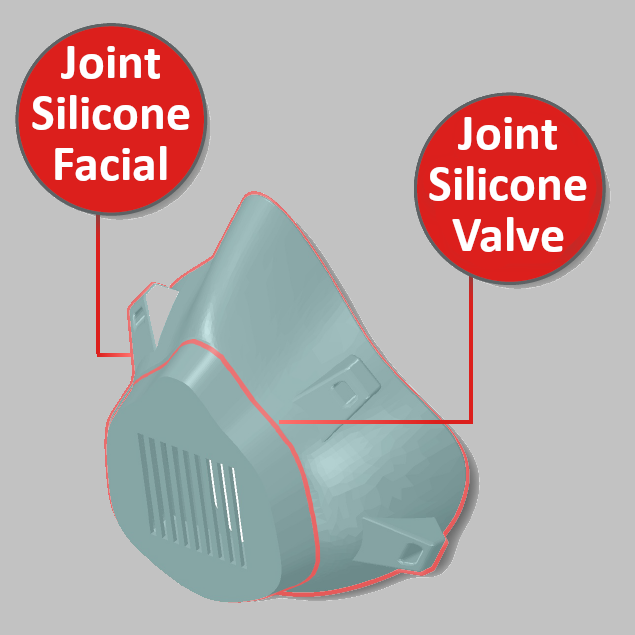 Joint d’étanchéité et joint plat pour le filtre du masque