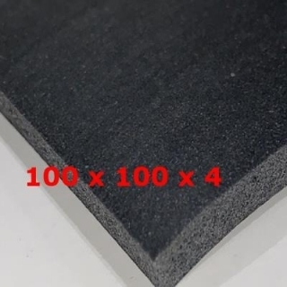 BLACK SPONGE SILICONE SHEET 100 mm X 100 mm DENS 0,25 gr/cm³ 4 mm (± 0,5)