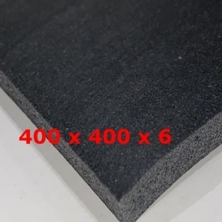 BLACK SPONGE SILICONE SHEET 400 mm X 400 mm DENS 0,25 gr/cm³ 6 mm (± 0,5)