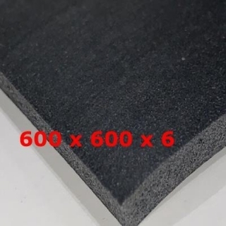 BLACK SPONGE SILICONE SHEET 600 mm X 600 mm DENS 0,25 gr/cm³ 6 mm (± 0,5)
