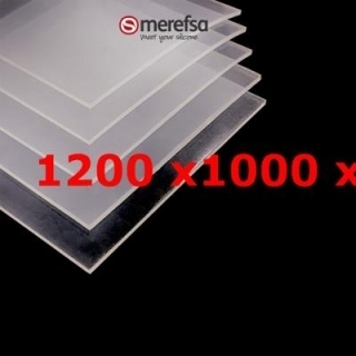 M² SILICONE SHEET TRANSLUCENT FOOD GRADE 60ºSH (±5) WIDE 1200MM X 5MM (±0,4MM) WHITOUT TALC