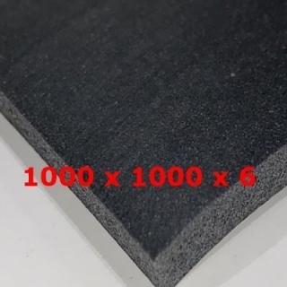 M. BLACK  SILICONE SPONGE SHEET DENS. 0.25 gr/cm³ 1000 mm WIDE X 6 mm (± 0.5) Thickness