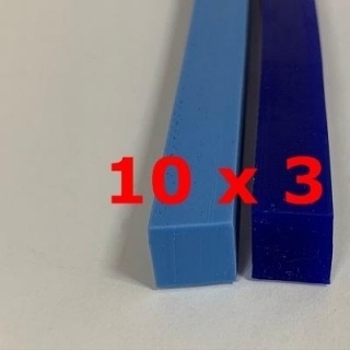 M.  BLUE SILICONE PROFILE FOOD GRADE 70 SH° (±5)   10 mm X   3 mm 