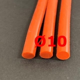 M. CORDE SILICONE ROUGE BRIQUE ALIMENTAIRE 60 SH° (±5) Ø 10 mm 