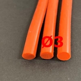 M. CORDE SILICONE ROUGE BRIQUE ALIMENTAIRE 60 SH° (±5) Ø 3 mm 