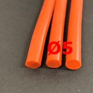 M. CORDE SILICONE ROUGE BRIQUE ALIMENTAIRE 60 SH° (±5) Ø 5 mm 