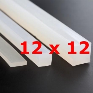 M. FOOD GRADE TRANSLUCENT SILICONE PROFILE 60 SHº (±5) 12 mm X 12 mm