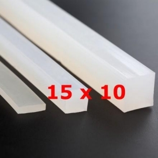 M. FOOD GRADE TRANSLUCENT SILICONE PROFILE  60 SHº  (±5) 15 mm X 10 mm