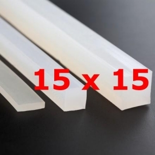 M. FOOD GRADE TRANSLUCENT SILICONE PROFILE 60 SH (±5) 15 mm X 15 mm