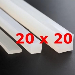 M. FOOD GRADE TRANSLUCENT SILICONE PROFILE 60 SHº (±5) 20 mm X 20 mm